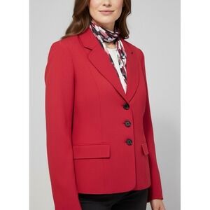 Kasper size 16  Red Button Front Blazer Jacket Womens with scarf